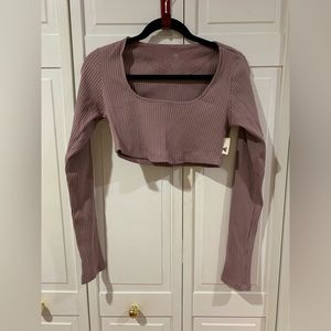 Adidas ribbed long sleeved cropped shirt